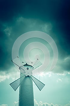 Historical windmill lighthouse in Swinoujscie, Poland photo